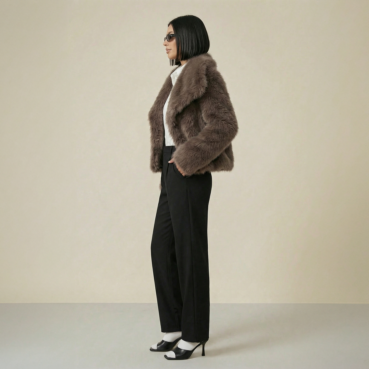 Short faux-fur jacket