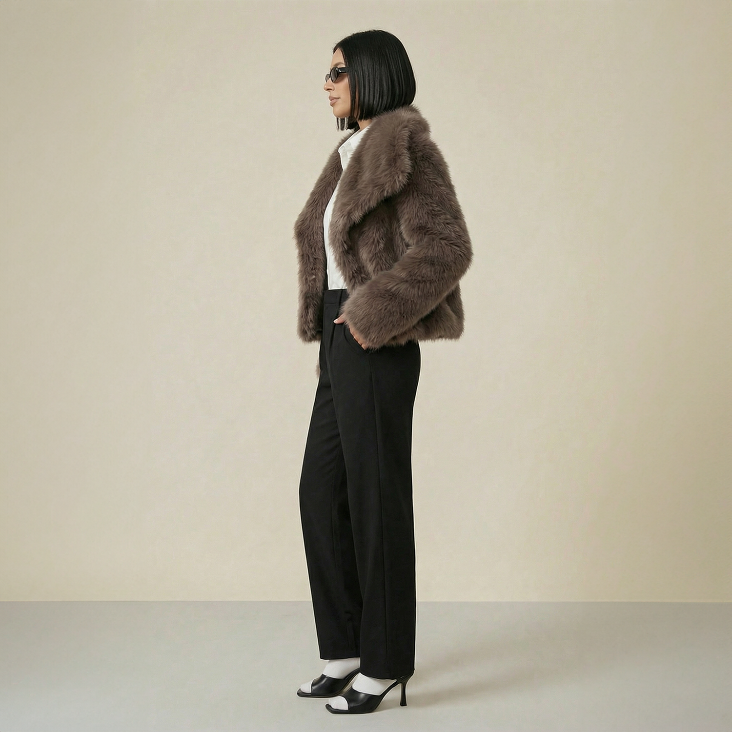 Short faux-fur jacket