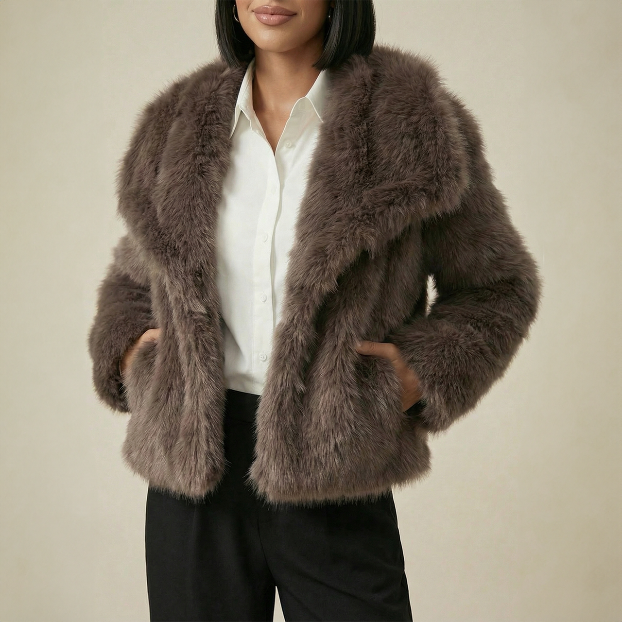Short faux-fur jacket