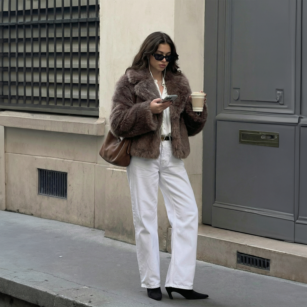 Short faux-fur jacket