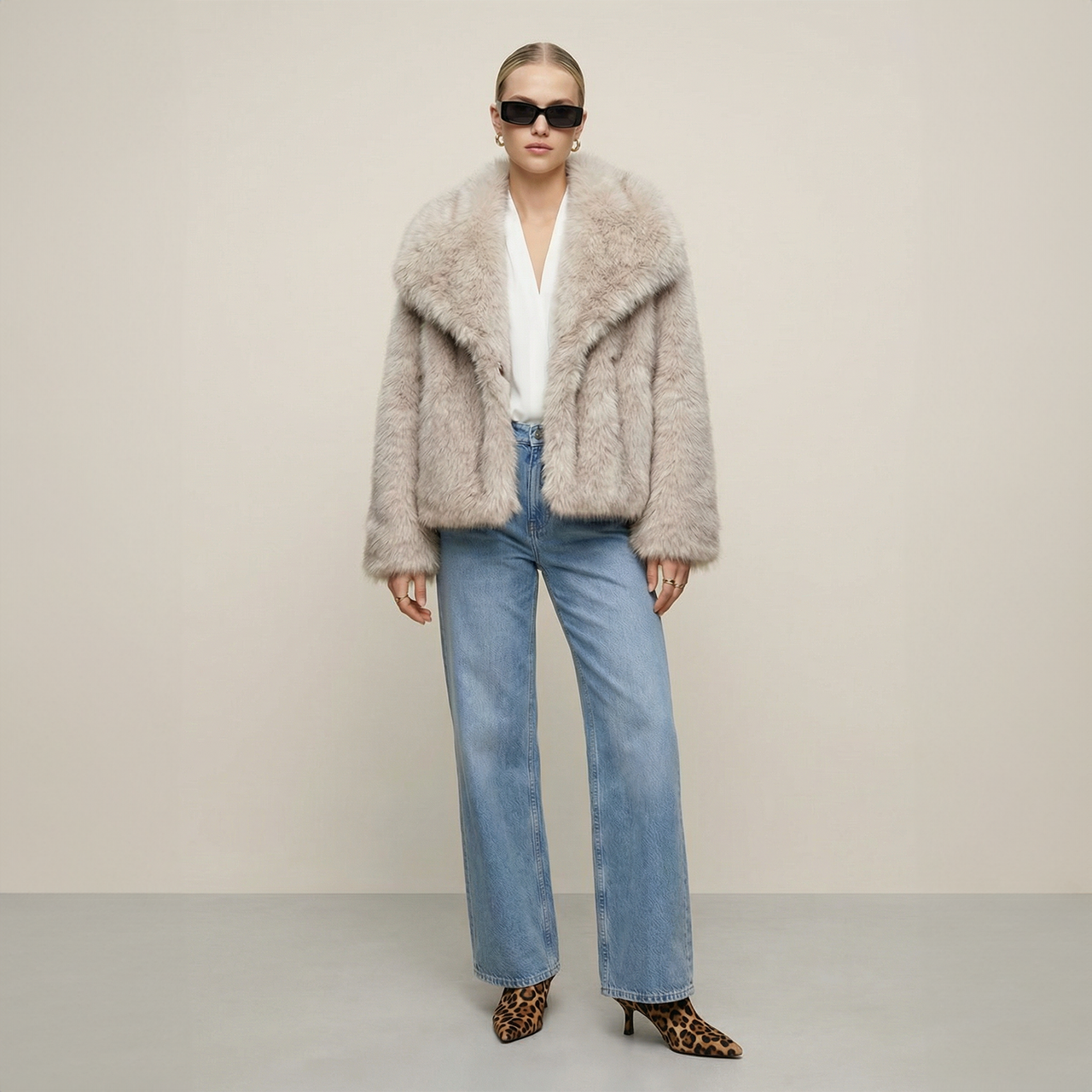 Short faux-fur jacket