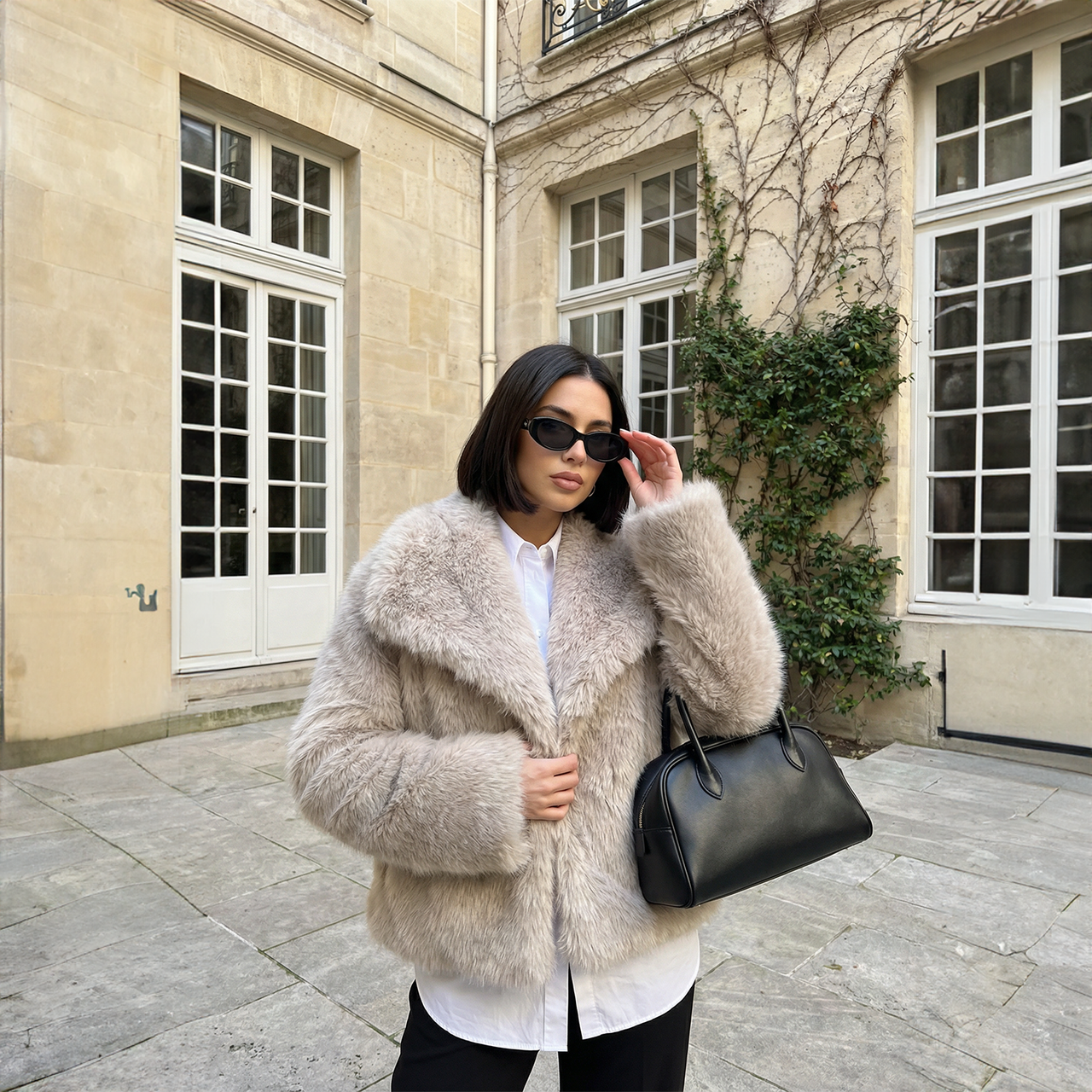 Short faux-fur jacket